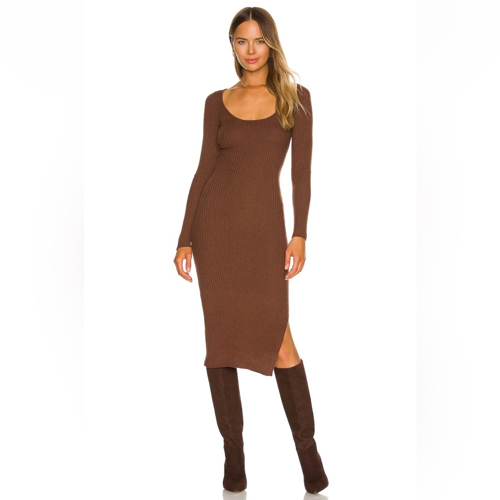 L’Academie Revolve Brown Knit Dress